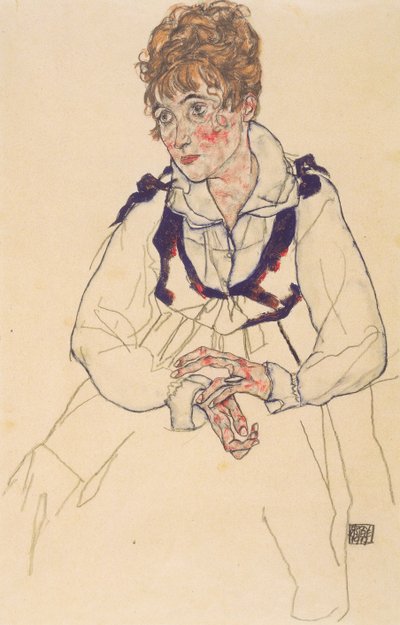 Portret van Edith Schiele door Egon Schiele